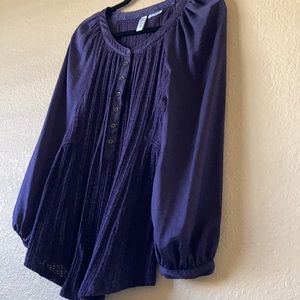 Anthropologie, Medium, Purple Long Sleeve Blouse